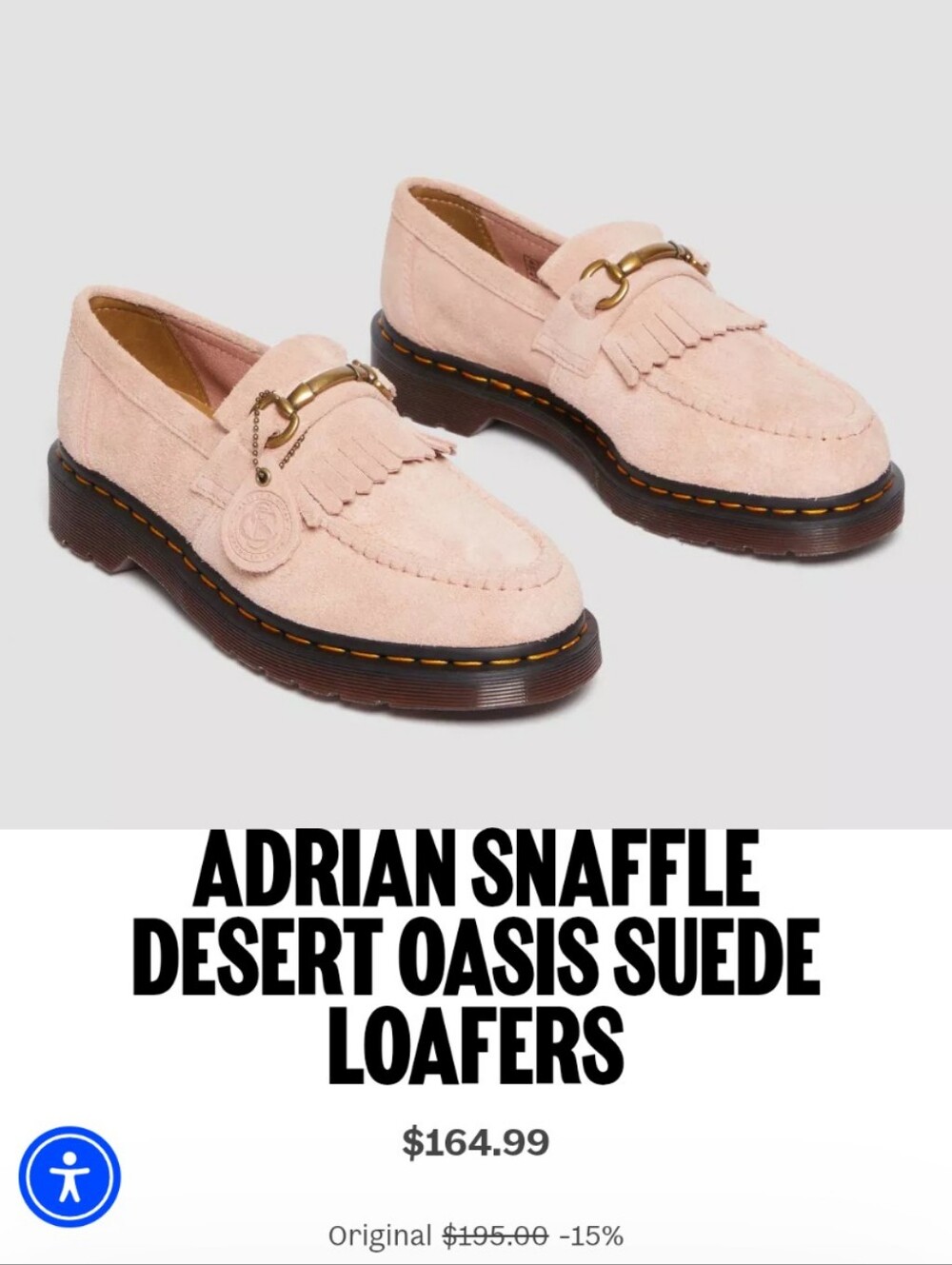 NWOB Dr. Marten's Adrian Loafers Pink Suede
